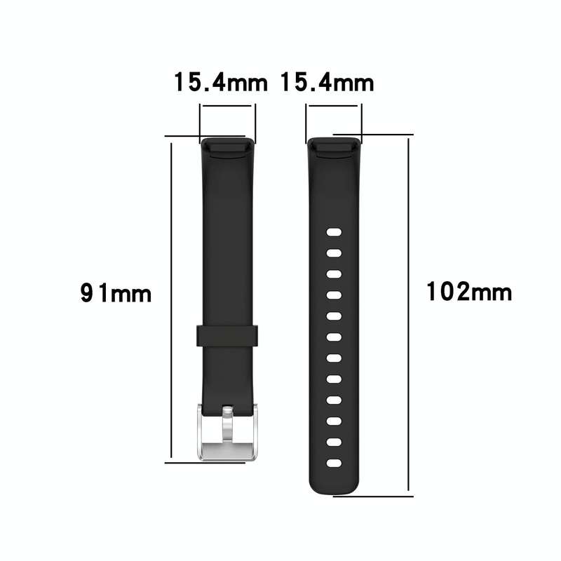 For Fitbit Luxe Silicone Watch Band, Size:S(Black)