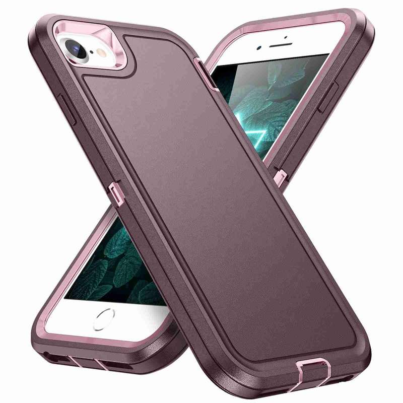 For iPhone SE 2022 / SE 2020 / 8 / 7 Life Waterproof Rugged Phone Case(Purple + Pink)