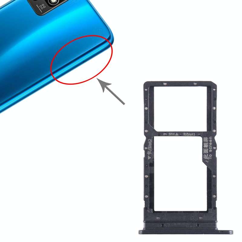 For Honor Play 5T SIM + SIM Card Tray (Black)