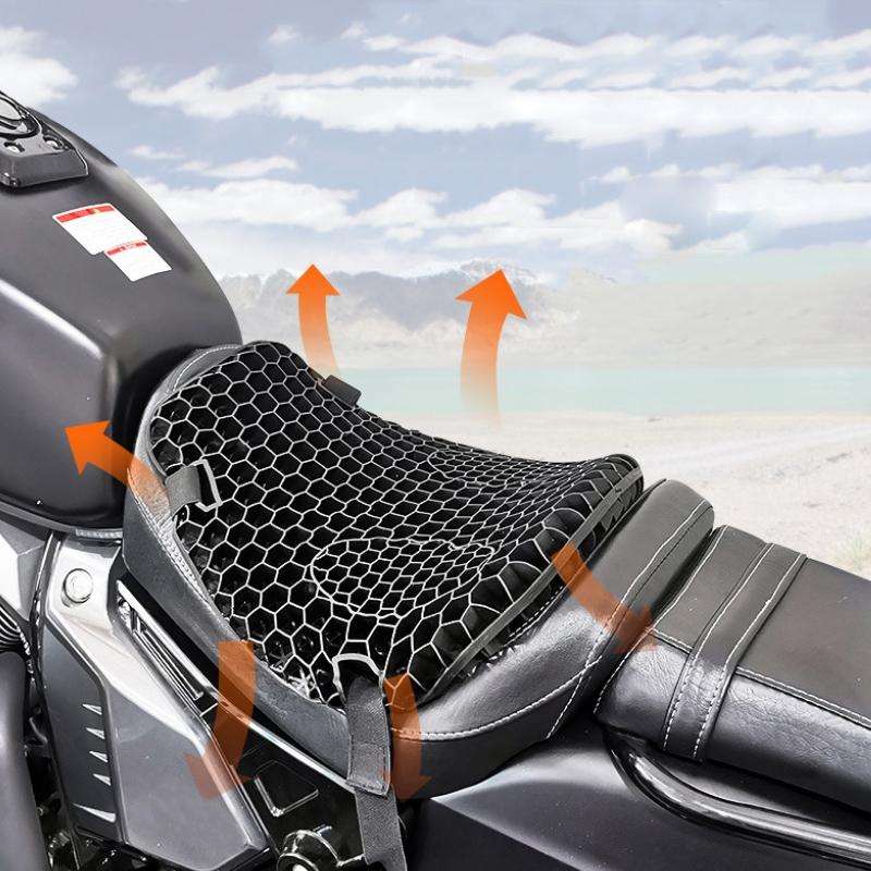 Shock-Absorbing Breathable Honeycomb Motorcycle Seat Cushion, Specification: PE Bag Package