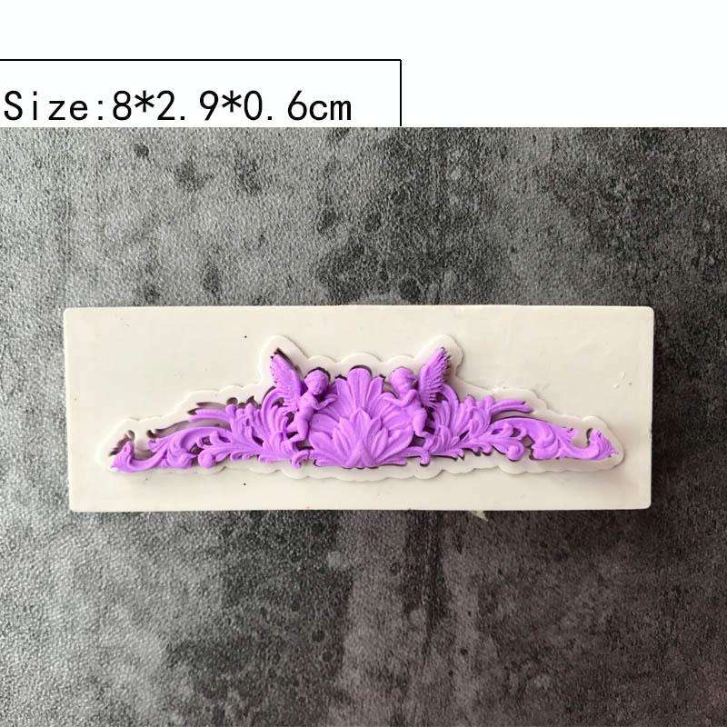 5 PCS Relief Fondant Cake Silicone Mold DIY Chocolate Mold,Style: D214