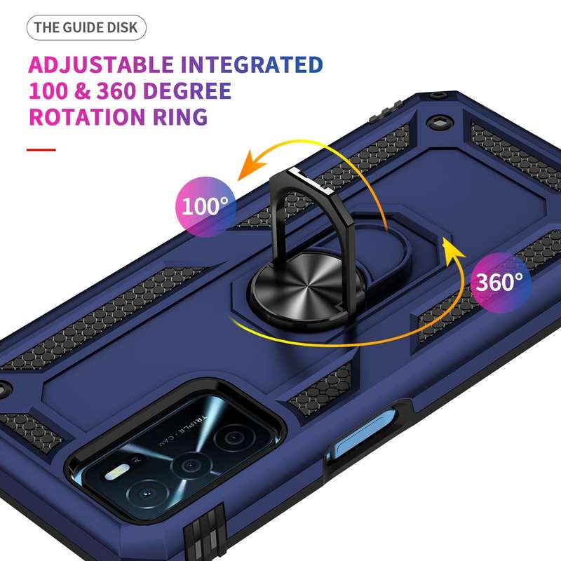 For OPPO A16 Shockproof TPU + PC Phone Case(Blue)