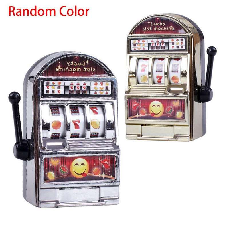 Mini Slot Machine Toy Rotatable Stress Reliever Children Party Jackpot Funny Jokes Play Toy, Rand...