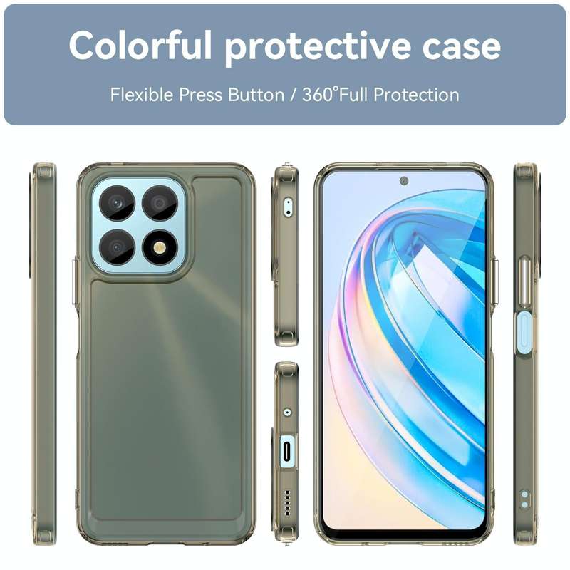 For Honor X8a Candy Series TPU Phone Case(Transparent Grey)