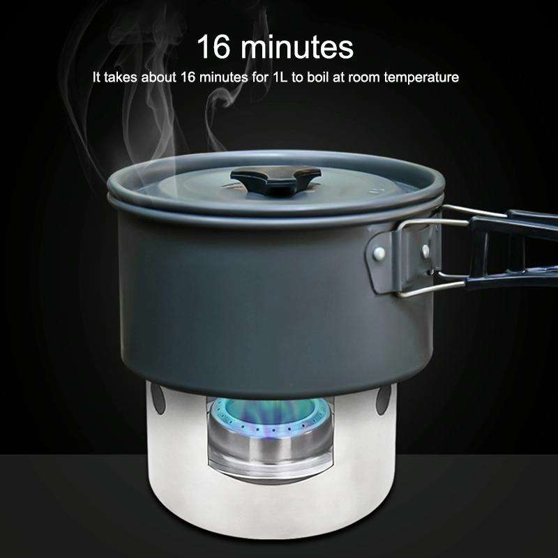 AOTU AT6387 Outdoor Portable Camping Windproof Alcohol Stove with Cover