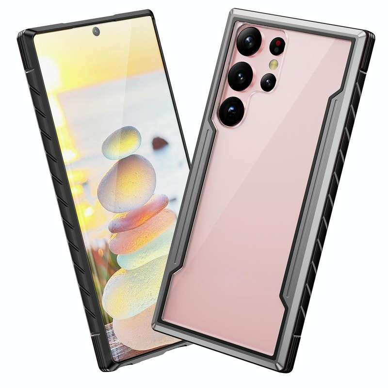 For Samsung Galaxy S23 Ultra 5G iPAKY Thunder Series Aluminum Frame + TPU Bumper + Clear PC Shock...