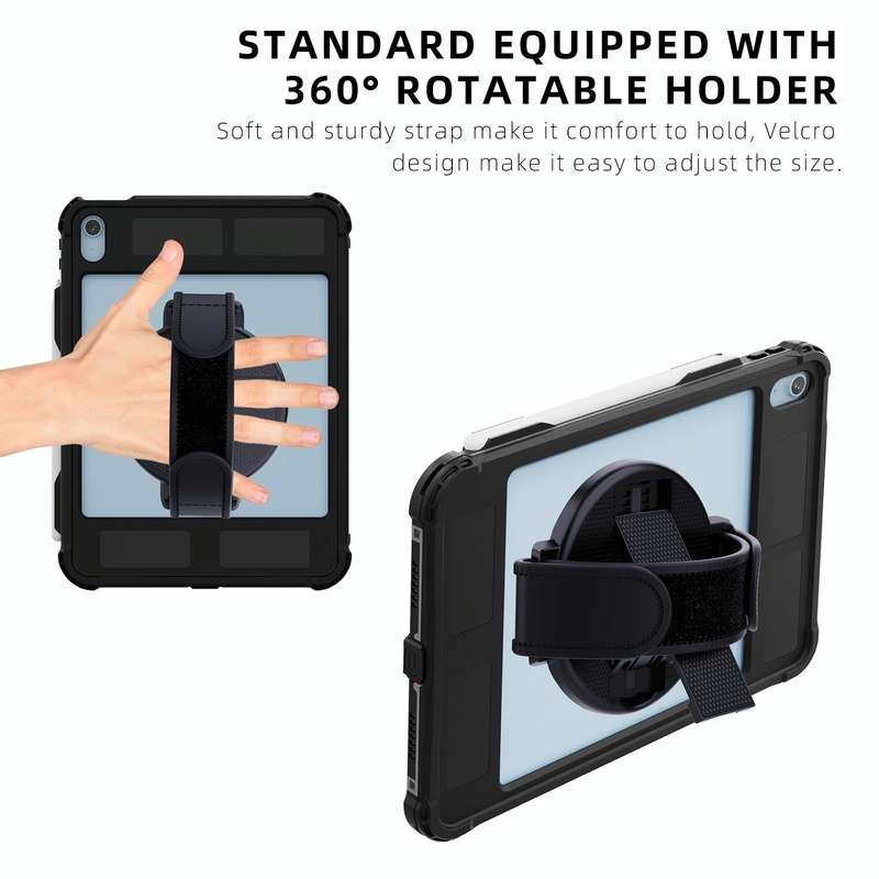 For iPad 10th Gen 10.9 2022 RedPepper Shockproof Dustproof Waterproof Tablet Case(Black)