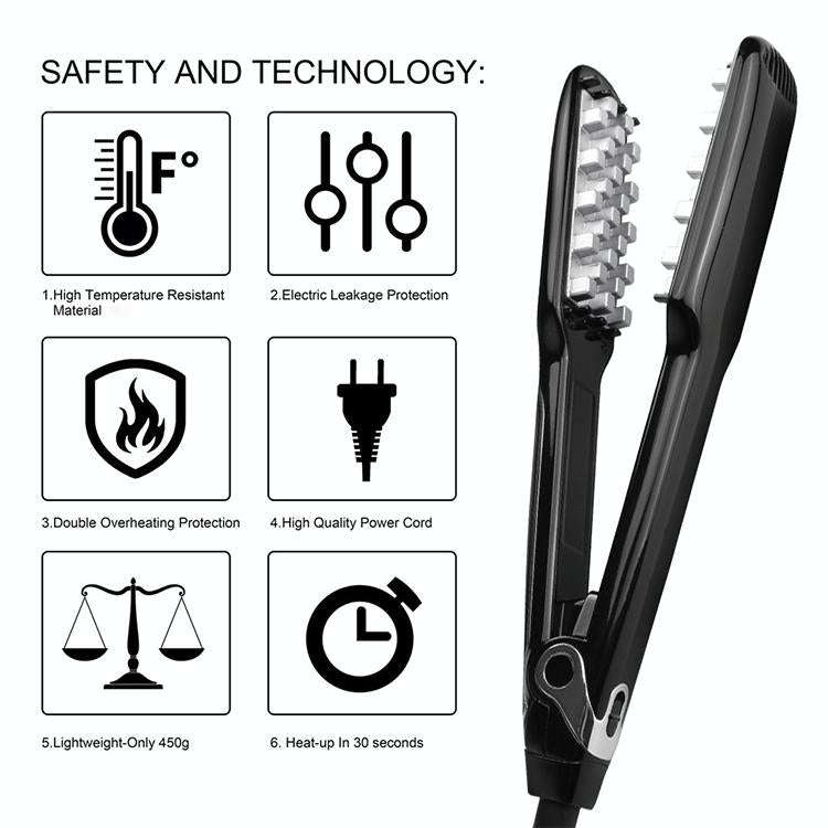 Multi-functional Long & Short Hair Styling Iron Ceramic Tourmaline Volumizing Hair Iron(White gold)