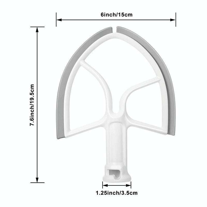 For KitchenAid 5QT Bowl-Lift Stand Mixers Plastic Flat Beater Paddle With Silicone Edges