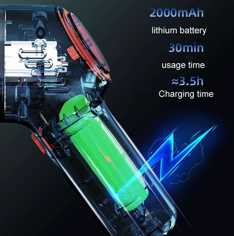 SHANEN 120W 8000Pa Car Vacuum Cleaner Car Wireless Charging High-Power Powerful Mini Handheld Vac...