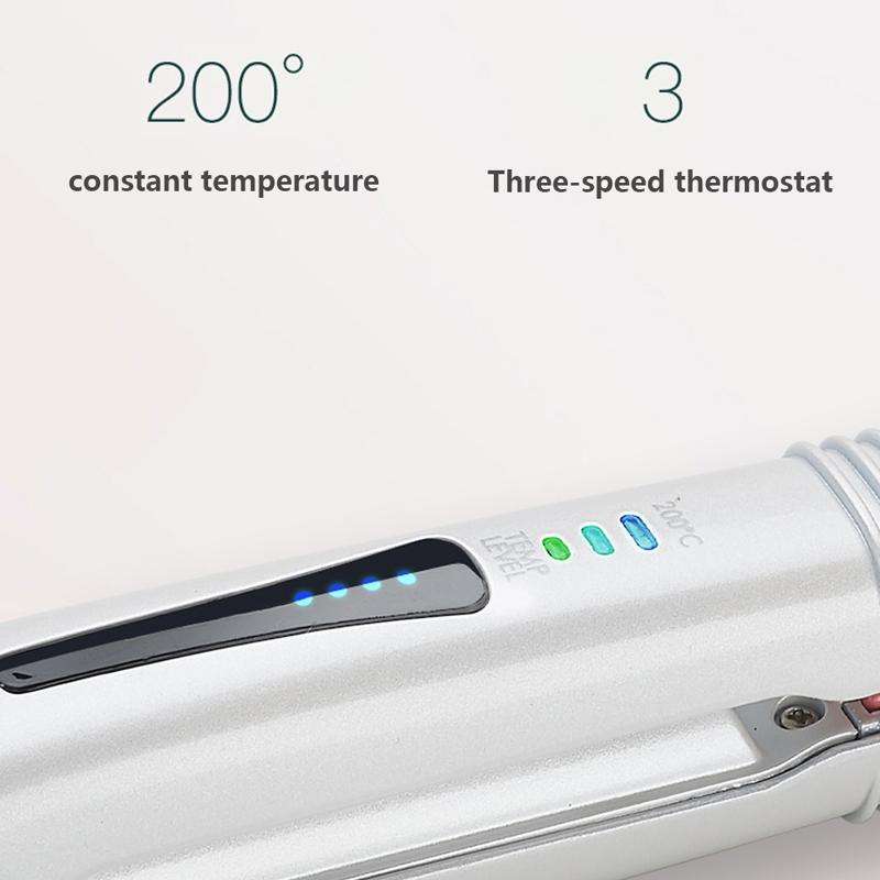 2 In 1 Electric Splint Hair Curling Wireless Hair Straightener(Pearl White)
