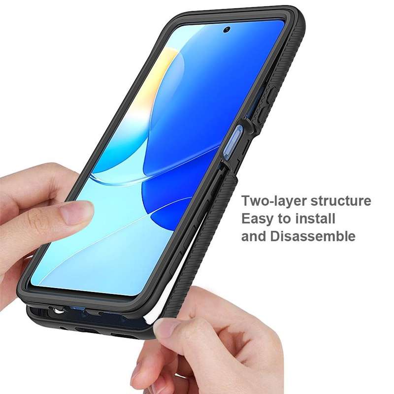 For Huawei Nova 9 SE Starry Sky Solid Color Shockproof TPU Clear PC Phone Case(Black)