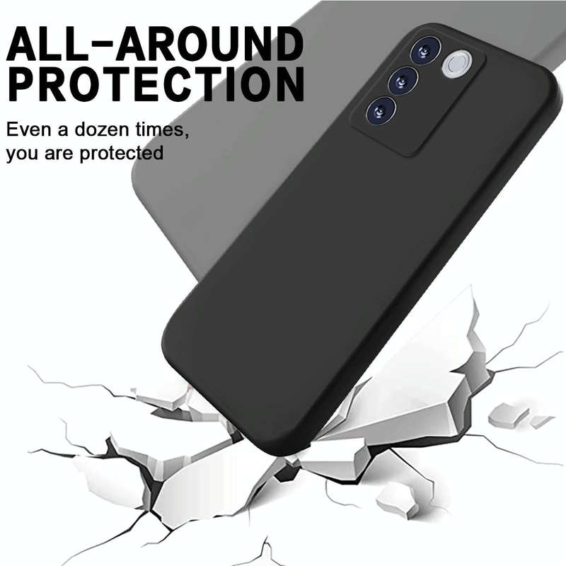 For vivo V27 / V27 Pro / S16 / S16 Pro Pure Color Liquid Silicone Shockproof Phone Case(Black)