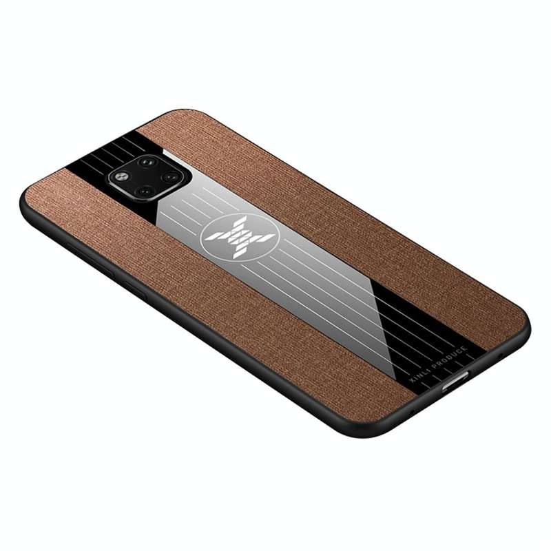 For Huawei Mate 20 Pro XINLI Stitching Cloth Textue Shockproof TPU Protective Case(Brown)