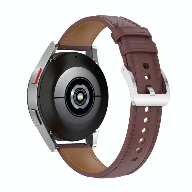 For Garmin Vivomove Sport Embossed Genuine Leather Watch Band(Dark Brown)