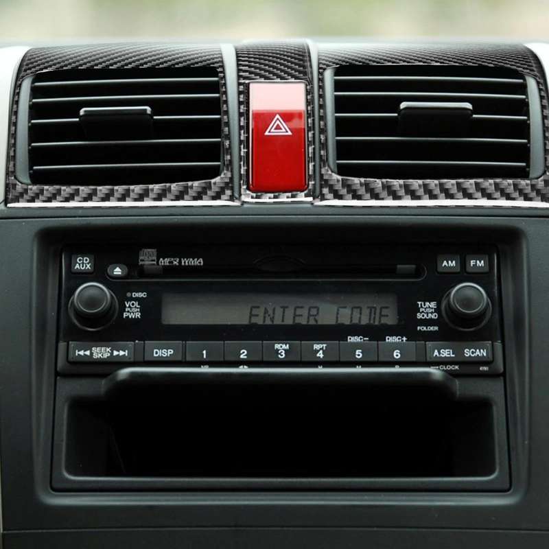 3 PCS / Set Carbon Fiber Car Central Control Air Outlet Panel Decorative Sticker for Honda CRV 20...