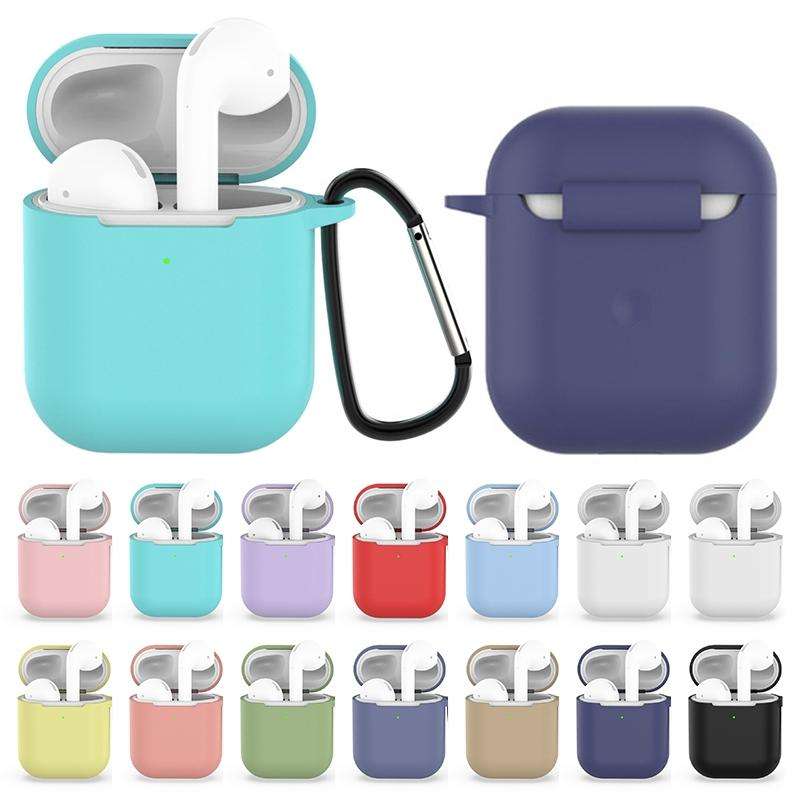 Wireless Earphones Shockproof Silicone Protective Case for Apple AirPods 1 / 2(Purple)