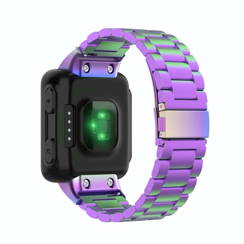 For Garmin Forerunner 35 / 30 Universal Three Beads Stainless Steel Watch Band(Colorful)