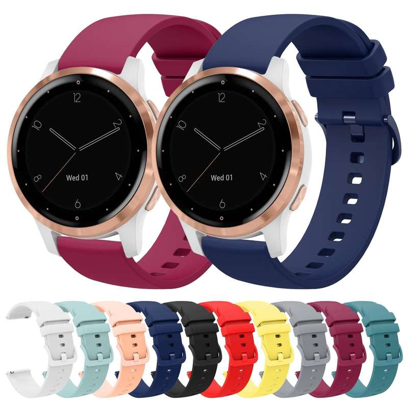 For Garmin Vivoactive 4S 18mm Solid Color Soft Silicone Watch Band(White)