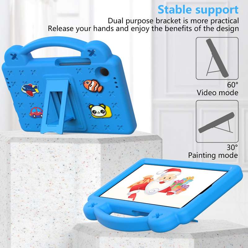 For Samsung Galaxy Tab A9 Handle Kickstand Children EVA Shockproof Tablet Case(Sky Blue)