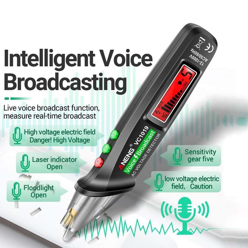 ANENG VC1019 Non-Contact Induction Electric Pen High-Precision Line Detection Breakpoint Voice Te...