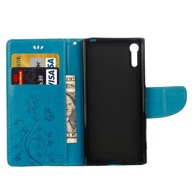 For Sony Xperia XZ Butterflies Love Flowers Embossing Horizontal Flip Leather Case with Holder & ...