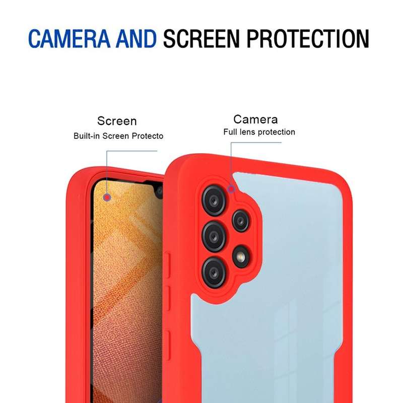 For Samsung Galaxy A32 4G Acrylic + TPU 360 Degrees Full Coverage Shockproof Phone Case(Black)