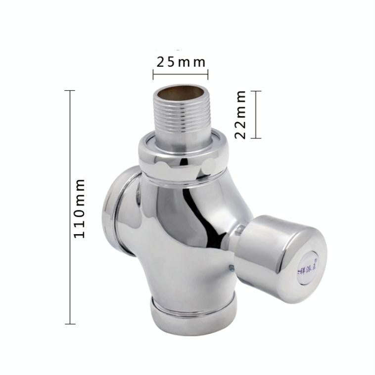 Stool Flush Valve Urinal Delay Valve Hand Press Flush Valve, Style:25 mm Copper Large