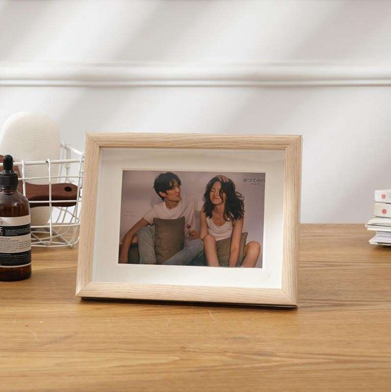 Wooden Wall-Mounted Pendulum Dual-Purpose Combination Photo Frame Style 8 inch(Wood Color)