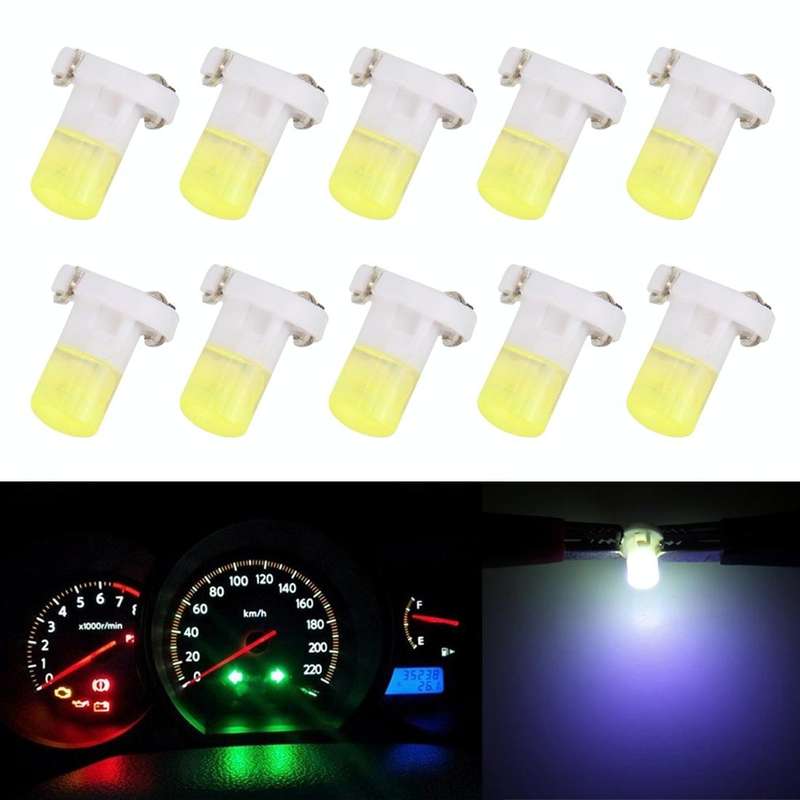 10 PCS 2W T3 Wedge Instrument Panel LED Light Dashboard Gauge Cluster Indicator Lamp Bulb(White L...