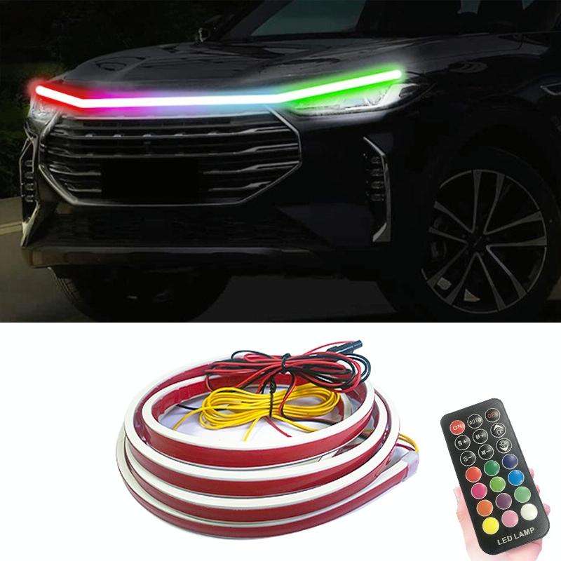 Car Startup Scan Through Hood LED Daytime Running Atmosphere Light, APP Control, Length:1.8m(Symp...