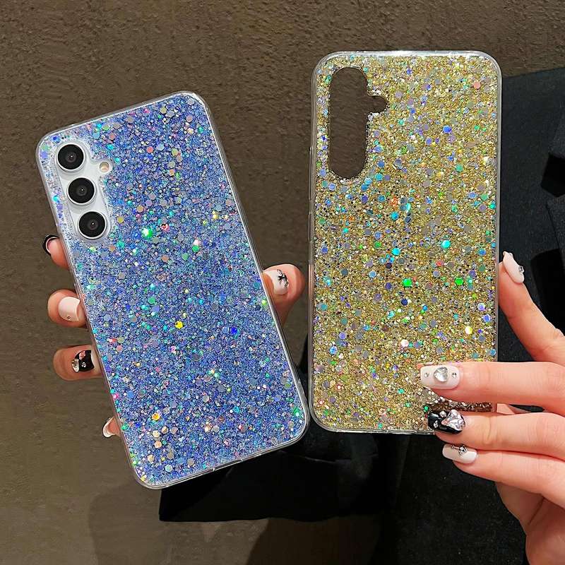 For Samsung Galaxy A54 5G Glitter Sequins Epoxy TPU Phone Case(Pink)