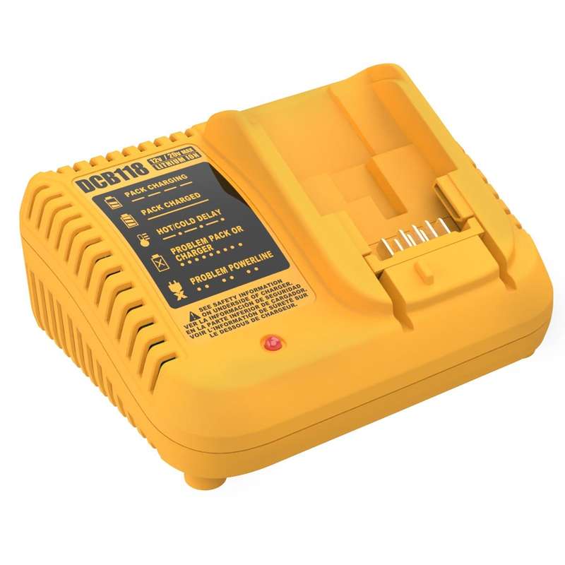 DCB118 For Dewalt 12V-20V Electric Tool Battery Charger, Plug: EU (Yellow)
