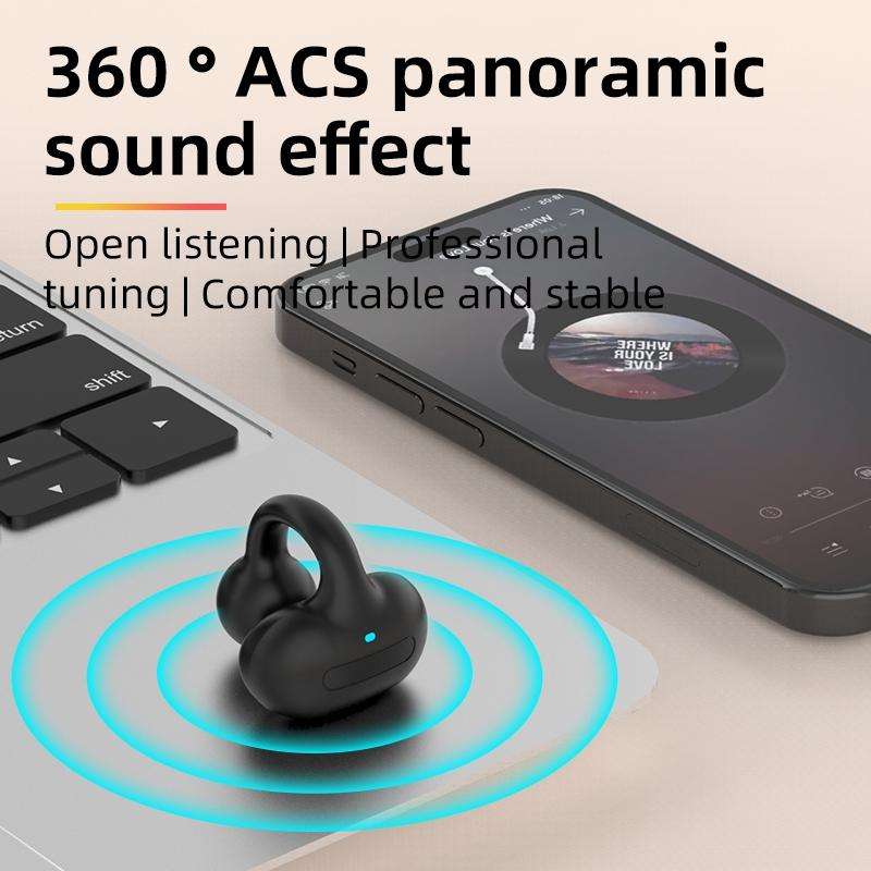 M-S8 Wireless Stereo Single Ear Clip-on Bluetooth Earphone(Pink)
