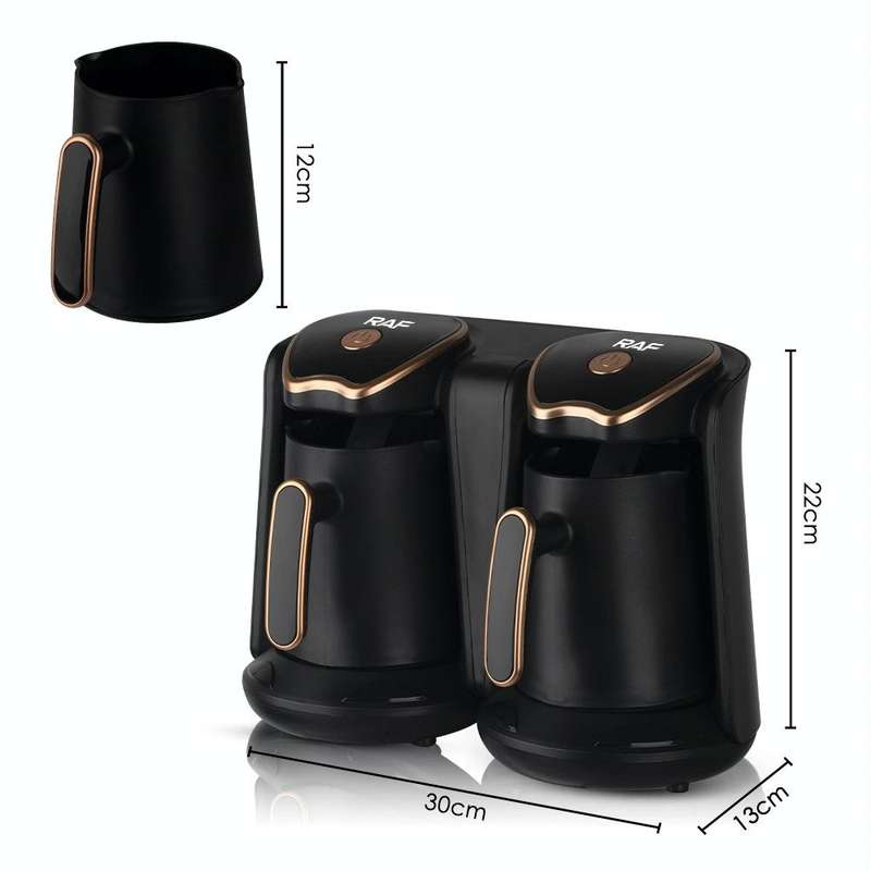 RAF R.109 Household Heating Coffee Pot Portable Office Coffee Tea Maker, EU Plug(Black Gold)
