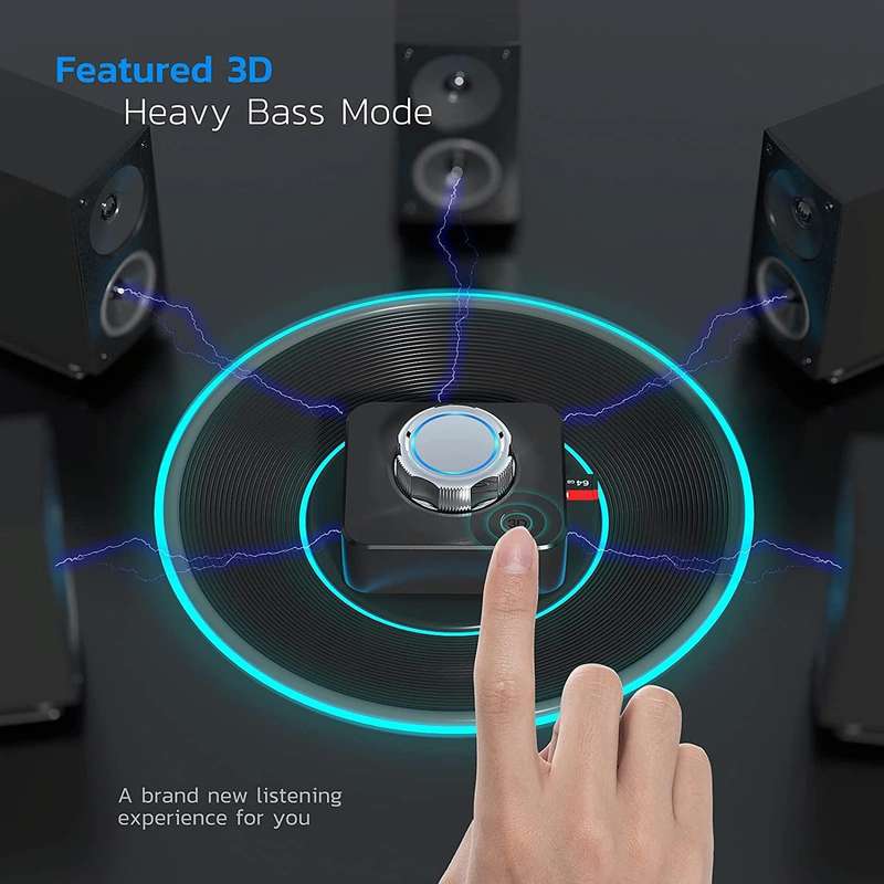 C39 Bluetooth 5.0 Receiver RCA to 3.5mm Wireless Audio Converter Support TF Card