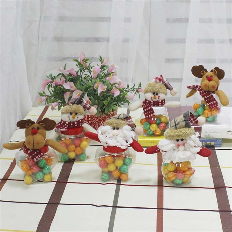 Star Shape Santa Claus Candy Jar Christmas Decoration