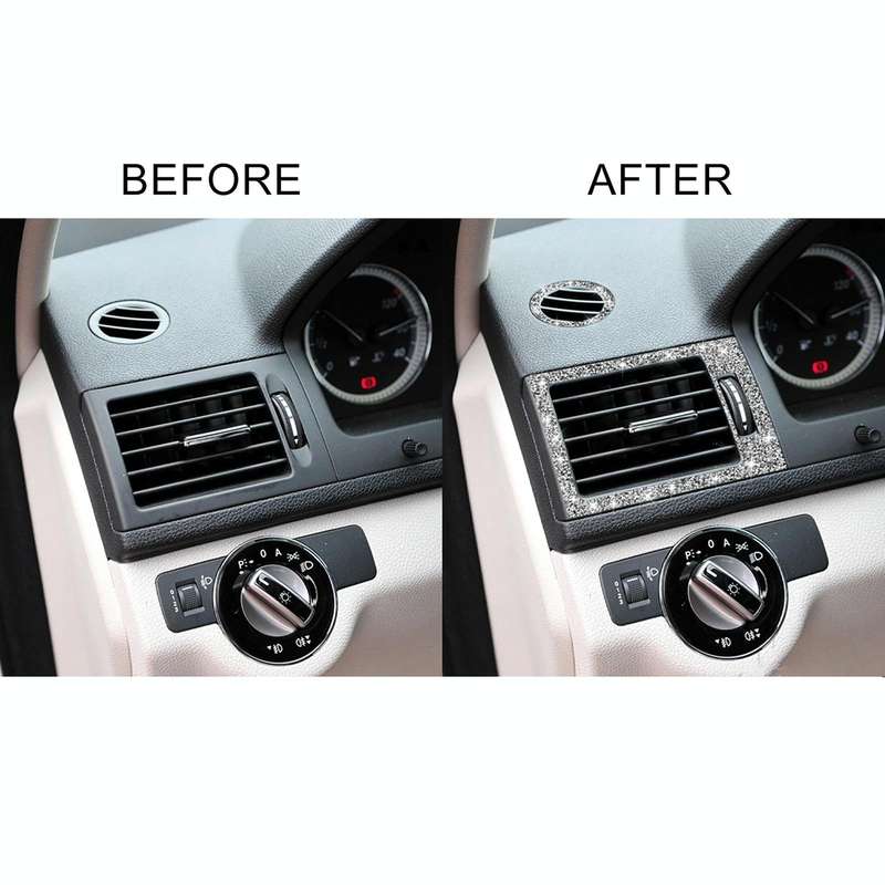 For Mercedes-Benz C-class W204 2007-2010 Car Instrument + Middle + Side Air Outlet Diamond Decora...