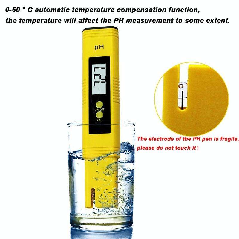 Portable High-precision PH Test Pen PH Acidity Meter PH Water Quality Detection Instrument(Yellow)