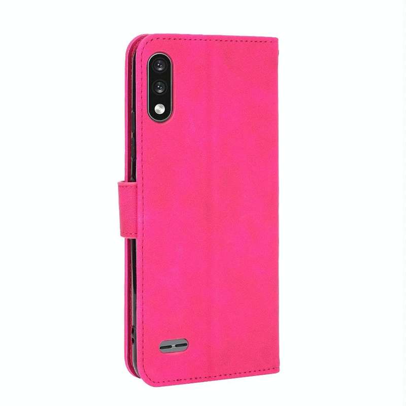 For LG K22 Solid Color Skin Feel Magnetic Buckle Horizontal Flip Calf Texture PU Leather Case wit...