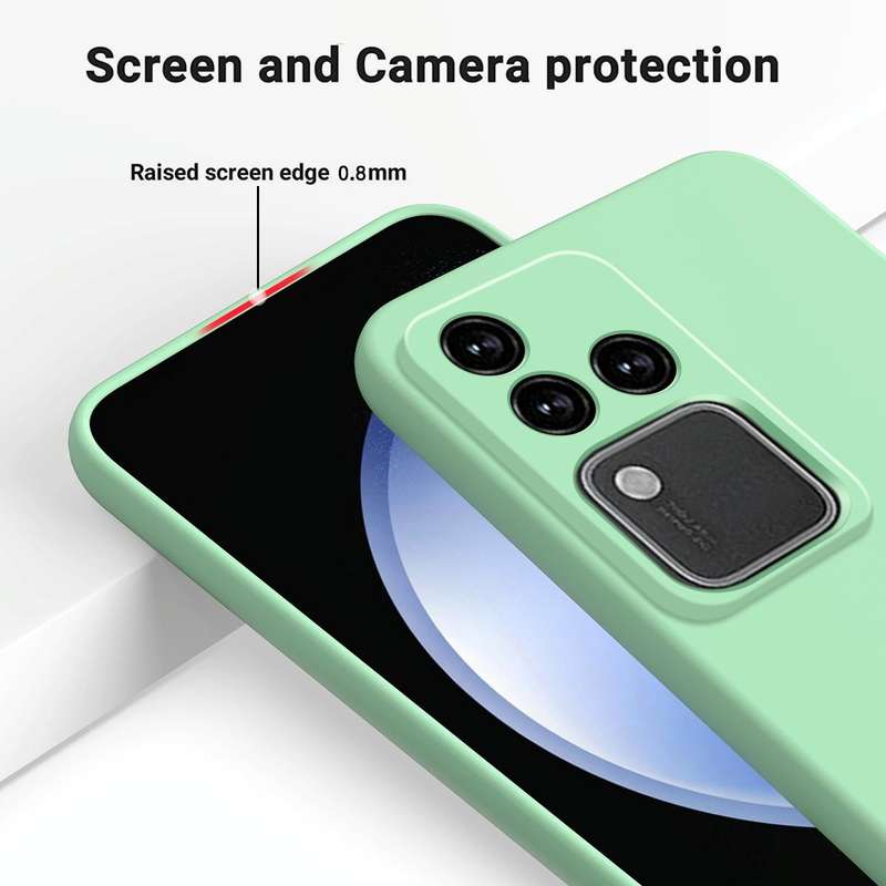 For vivo S18 / S18 Pro / V30 / V30 Pro Solid Color Liquid Silicone Dropproof Full Coverage Phone ...