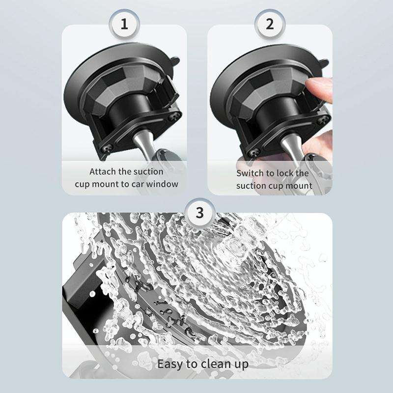 UBA-P1LB Car Flexible Tablet Suction Cup Clamp Holder with Extension Rod & Remote Control