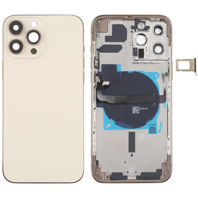 For iPhone 13 Pro Max Battery Back Cover with Side Keys & Card Tray & Power + Volume Flex Cable &...
