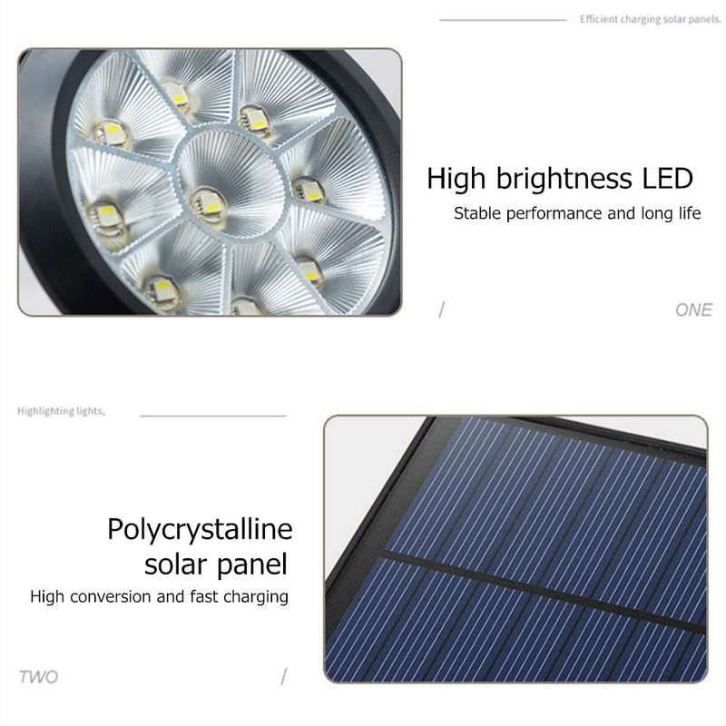 9 LEDs Solar Power Garden Lights LED Outdoor Garden Adjustable IP65 Waterproof Light(Warm White +...
