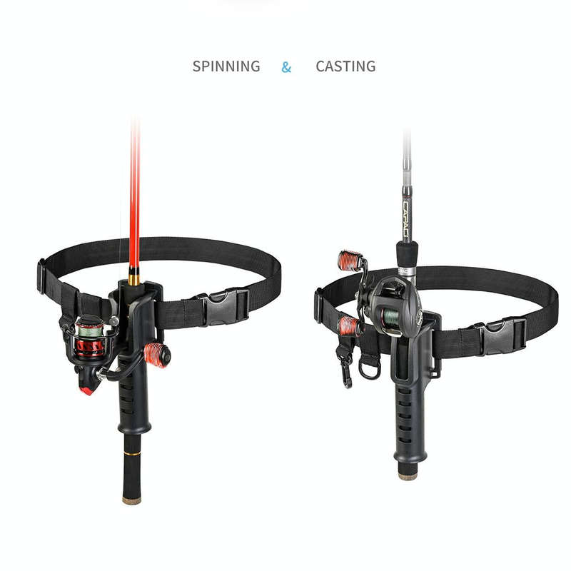 Fishing Rod Waist Belt Rod Holder Fishing Rod Waist Support(28157-B Black)