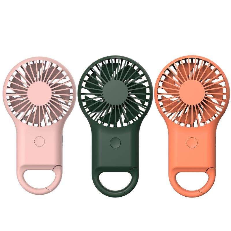 Handheld Pocket Mini Small Fan Portable Charging Outdoor USB Fan With 7 Color Light(Pink)