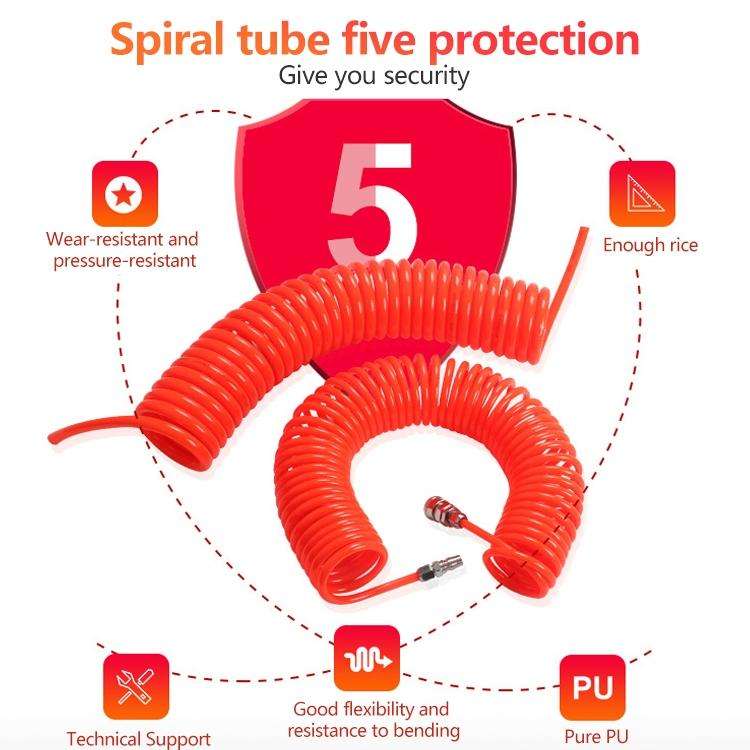 LAIZE Compressor Air Flexible PU Spring Tube with Connector, Specification:12x8mm, 9m