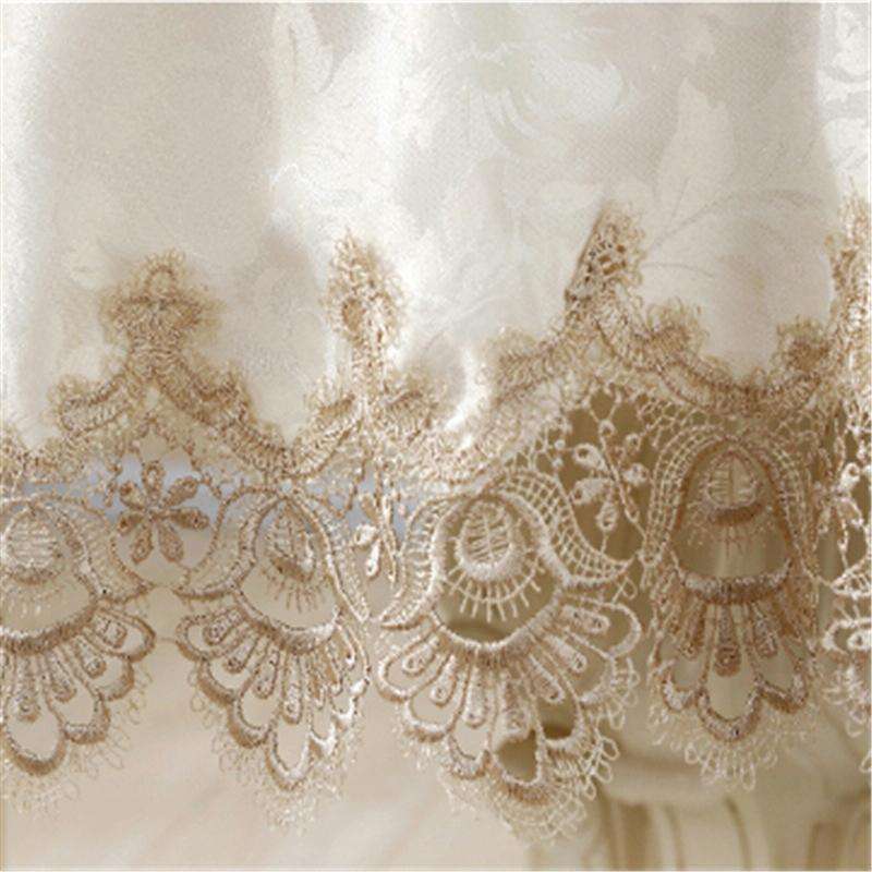Classical Tablecloth Table Decor Jacquard Lace Elegant Table Cloth, Size:150cm Round(Light Brown)
