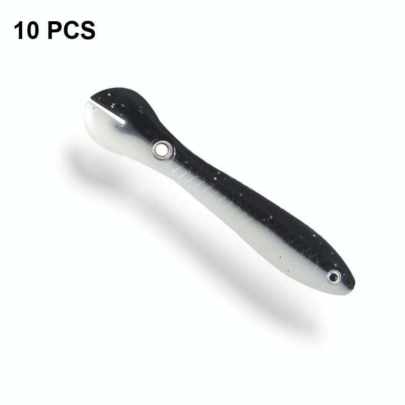 10 PCS Luya Bait Loach Bionic Bait Fishing Supplies, Specification: 6g / 10cm(Black and White)