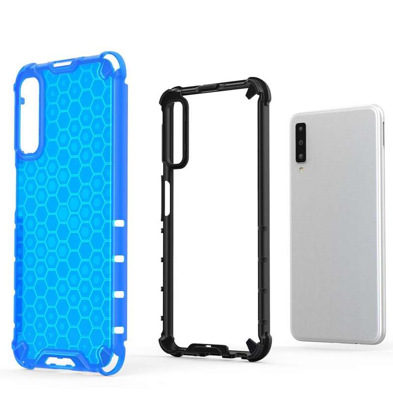 Shockproof Honeycomb PC + TPU Case for Galaxy A7 (2018) (Green)